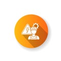 Electrical engineer orange flat design long shadow glyph icon