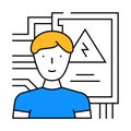 electrical engineer technology icon color illustration