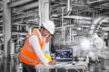 Electrical engineer working at control room of a modern powerhouse Royalty Free Stock Photo