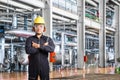 Electrical engineer working at control room of thermal power Royalty Free Stock Photo