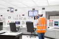 Electrical engineer working at control room of thermal power plant Royalty Free Stock Photo