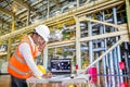 Electrical engineer working in modern thermal power plant