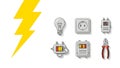 Electrical Engineering and Home Power Icons Set Royalty Free Stock Photo