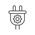Electrical Engineering, icon in line design. Electronics, electricity, circuit, power, energy, wiring, voltage on white Royalty Free Stock Photo