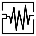 Electrical engineering icon showing alternating current waveform Royalty Free Stock Photo
