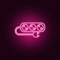 electrical extension cord icon. Elements of Web in neon style icons. Simple icon for websites, web design, mobile app, info Royalty Free Stock Photo