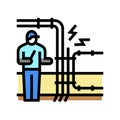 electrical fault finding color icon vector illustration