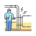 electrical fault finding color icon vector illustration