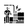 electrical fault finding glyph icon vector illustration