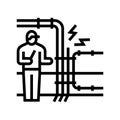 electrical fault finding line icon vector illustration