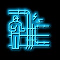 electrical fault finding neon glow icon illustration