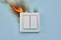 Home fire was caused by faulty electrical wiring Royalty Free Stock Photo