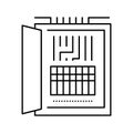 electrical fuses box line icon vector illustration Royalty Free Stock Photo