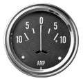 Electrical gauge with black face and white numbers