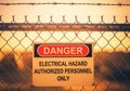Electrical Hazard Warning Sign