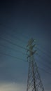 Electric tower transmition at night