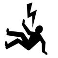 Electrical injury hazard icon, high voltage warning sign Royalty Free Stock Photo