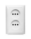 Electrical jack white plastic power socket Royalty Free Stock Photo