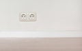 Electrical jack white plastic socket Royalty Free Stock Photo