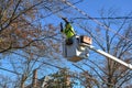 Electrical Lineman working to restore power.
