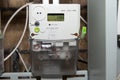 Electrical meter with electrical power cables Royalty Free Stock Photo