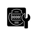Electrical meter repair black glyph icon Royalty Free Stock Photo