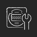 Electrical meter repair chalk white icon on dark background Royalty Free Stock Photo