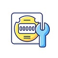 Electrical meter repair RGB color icon Royalty Free Stock Photo