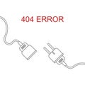 Electrical outlet and plug unplugged. Connection 404 error, page not found