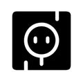 Electrical Outlet Symbol: A Simple Black and White Power Icon Royalty Free Stock Photo