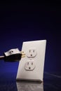 Electrical outlet and three prong plug Royalty Free Stock Photo