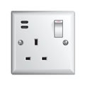 Electrical power socket with USB-C