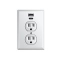 Electrical power socket with USB and USB type C Royalty Free Stock Photo