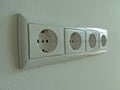 Electrical outlets on the wall. Royalty Free Stock Photo
