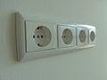 Electrical outlets on the wall.