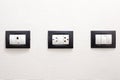 Electrical outlets in a wall Royalty Free Stock Photo