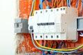 Electrical panel box with fuses and contactors Royalty Free Stock Photo