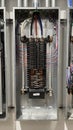 Electrical panel and subpanel at a commercial construction site Royalty Free Stock Photo