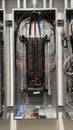Electrical panel and subpanel at a commercial construction site Royalty Free Stock Photo