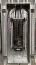 Electrical panel and subpanel at a commercial construction site Royalty Free Stock Photo