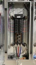 Electrical panel and subpanel at a commercial construction site Royalty Free Stock Photo