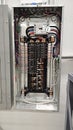 Electrical panel and subpanel at a commercial construction site Royalty Free Stock Photo
