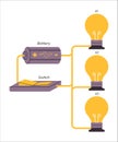 Electrical parallel circuit wire paths lightbulb energy technology inductor terminal science physic experiment