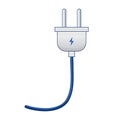 Electrical plug with blue cord, symbolizing energy connection and power supply concept Royalty Free Stock Photo