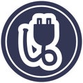 electrical plug circular icon