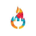 Electrical plug with fire icon logo design. Fire energy logo concept. Royalty Free Stock Photo