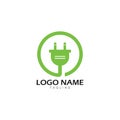 Electrical plug logo vector icon illustration