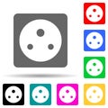 electrical plug multi color style icon. Simple thin line, outline vector of web icons for ui and ux, website or mobile application Royalty Free Stock Photo