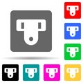 electrical plug multi color style icon. Simple thin line, outline vector of web icons for ui and ux, website or mobile application Royalty Free Stock Photo