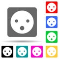 electrical plug multi color style icon. Simple thin line, outline vector of web icons for ui and ux, website or mobile application Royalty Free Stock Photo